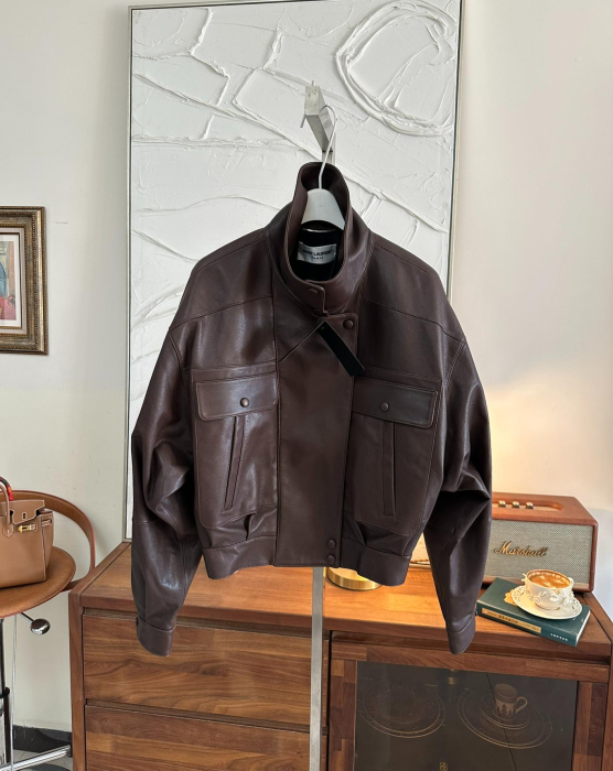 SAINT LAURENT Женская кожаная куртка