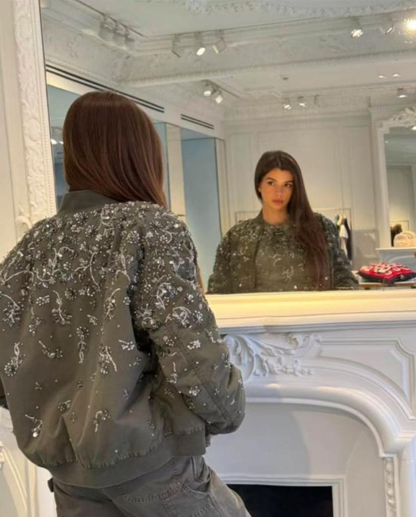 MIU MIU Женский бомбер с вышивкой MIU MIU Женский бомбер с вышивкой