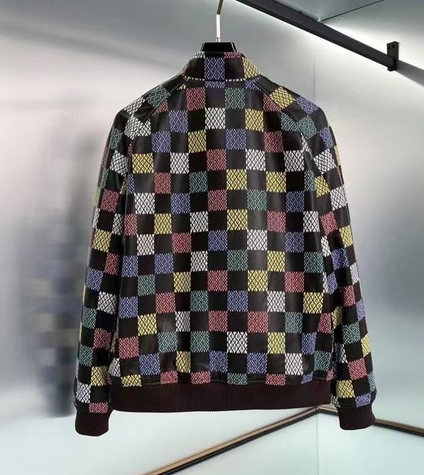 LOUIS VUITTON Мужская кожаная куртка Damier LOUIS VUITTON Мужская кожаная куртка Damier