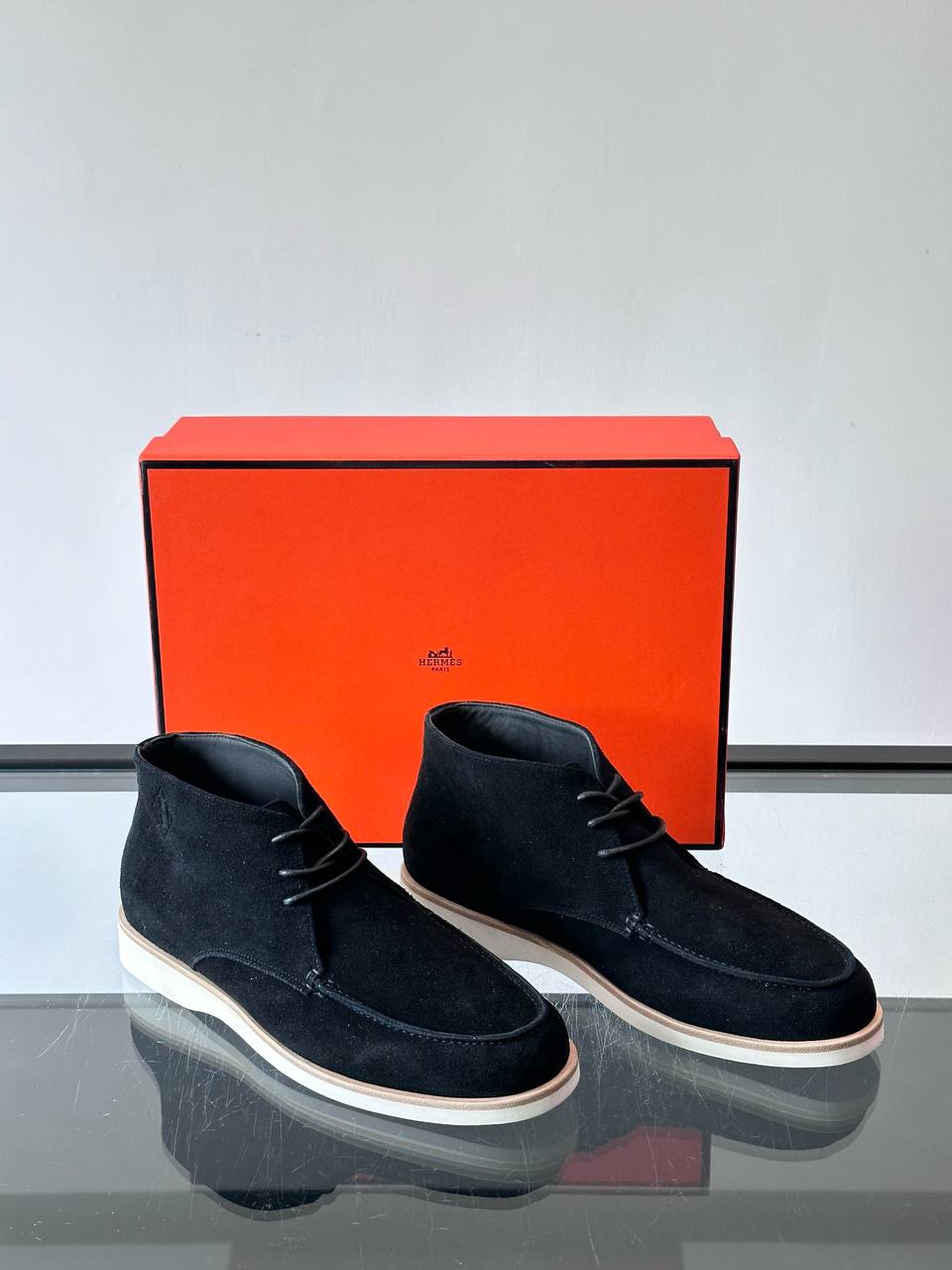 HERMES Мужские замшевые ботинки 