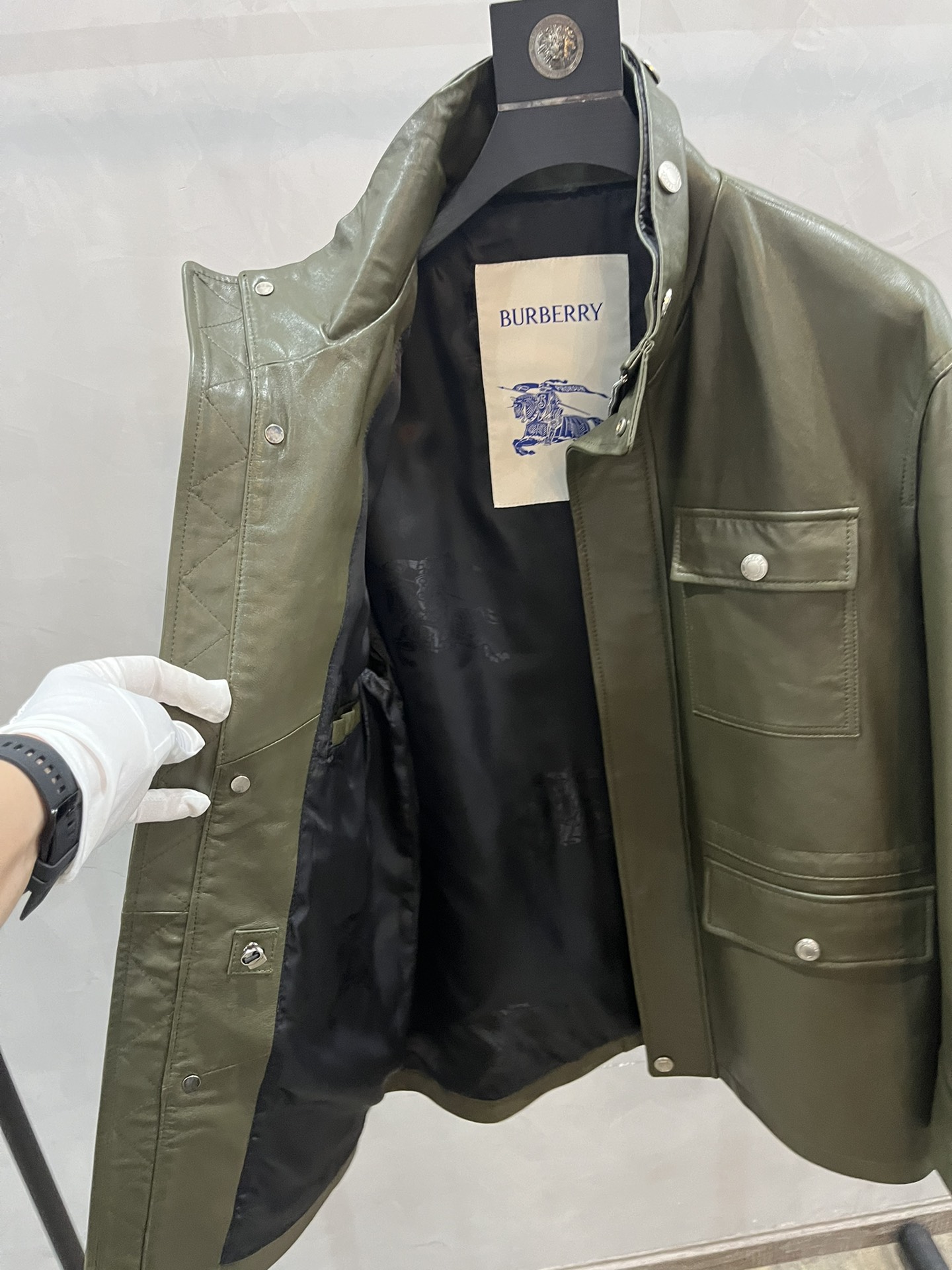 BURBERRY Мужская кожаная куртка BURBERRY Мужская кожаная куртка