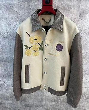 LOUIS VUITTON Мужская куртка из замши и кожи страуса