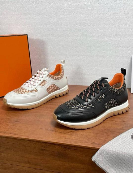 HERMES Мужские кроссовки телячья кожа