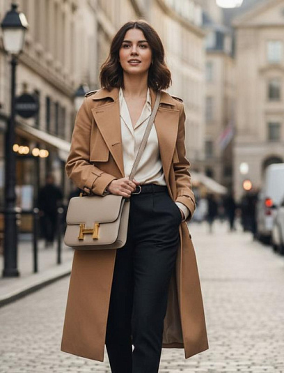 HERMES Женская сумка Constance 24 см S2/Trench Epsom