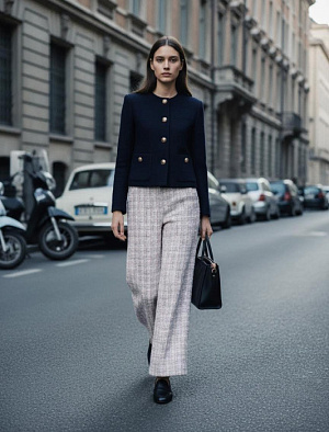 CHANEL Женские брюки-кюлоты из фактурного твида