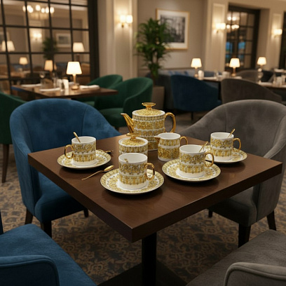 VERSACE Чайный сервиз на 6 персон золотой