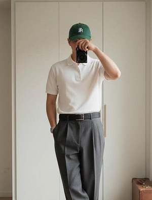 LOUIS VUITTON Мужской ремень из зернистой чёрной кожи с серебристой пряжкой