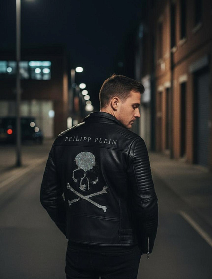 PHILIPP PLEIN Мужская кожаная куртка