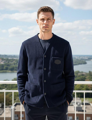 LOUIS VUITTON Мужской кардиган вельветовый, темно‑синий