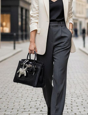 HERMES Женская сумка Birkin 25 см  Z7/Blue Ocean Porosus Crocodile