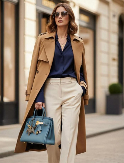 HERMES Женская сумка Birkin 30 см 75/Blue Jean Togo