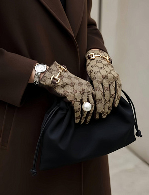 GUCCI Женские перчатки из натуральной кожи 