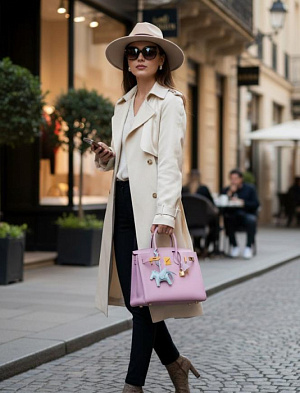 HERMES Женская сумка Birkin 30 см 3Q/Rose Sakura Epsom