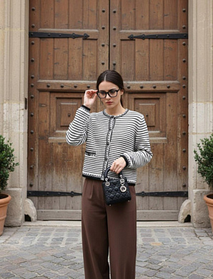 CHRISTIAN DIOR Женский кардиган в чёрно‑белом исполнении