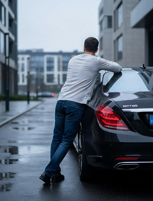 JACOB COHEN Мужские джинсы в синем цвете с вышивкой