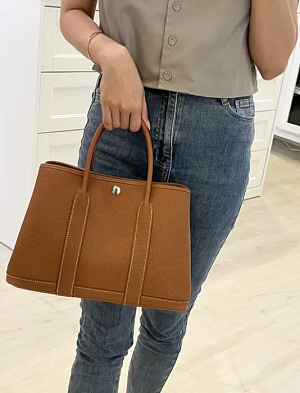 HERMES Женская сумка Garden party 30 см 37/Gold Clemence