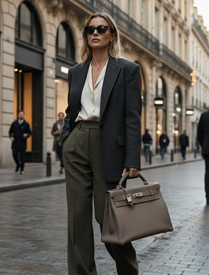 HERMES Женская сумка Kelly Maxi 42 см 18/Etoupe Togo