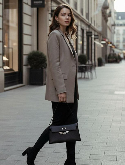 HERMES Женская сумка Kelly Elan 27 см 89/Noir Madame