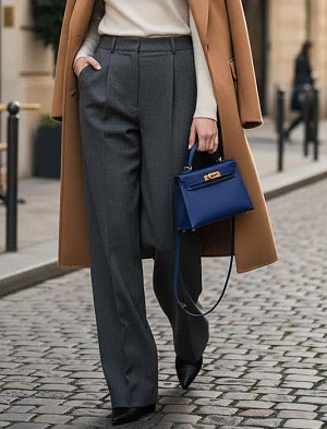 HERMES Женская сумка Kelly mini 19 см 7T/Blue Epsom