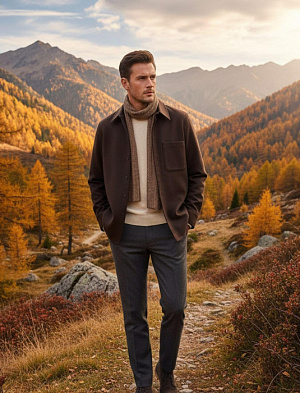 ERMENEGILDO ZEGNA Мужская рубашка из кашемира и шерсти