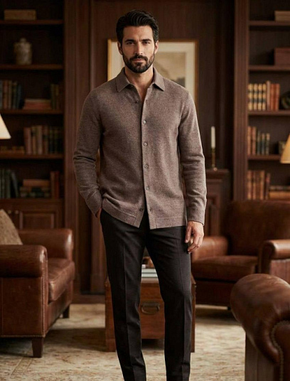 ERMENEGILDO ZEGNA Мужская рубашка из кашемира 