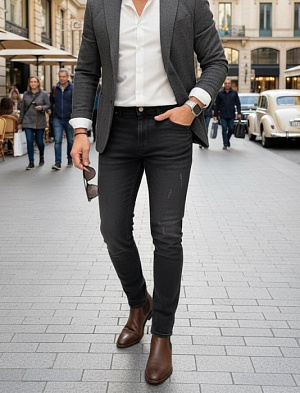 DOLCE & GABBANA Мужские джинсы с пластиной