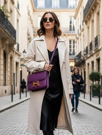 HERMES Женская сумка Constance 19 см P9/Anemone Epsom