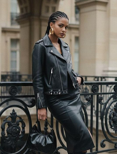 CELINE Женская кожаная куртка из овчины 