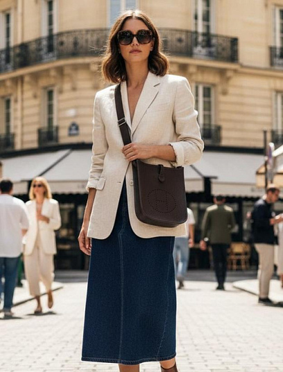 HERMES Женская сумка Evelyne 16 см 47/Chocolate Clemence