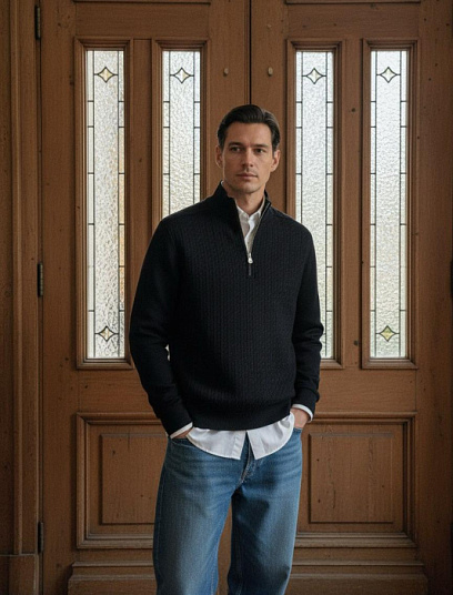 KITON Мужской пуловер с молнией 