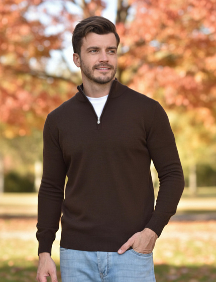 BRUNELLO CUCINELLI Мужской джемпер из кашемира в оттенке кэмел