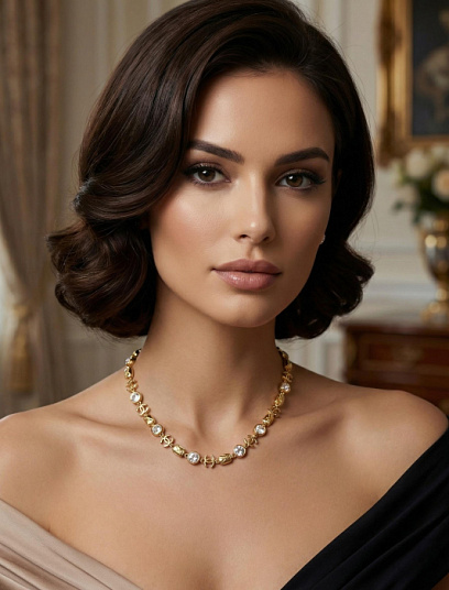 CHANEL Женское колье с кристаллами