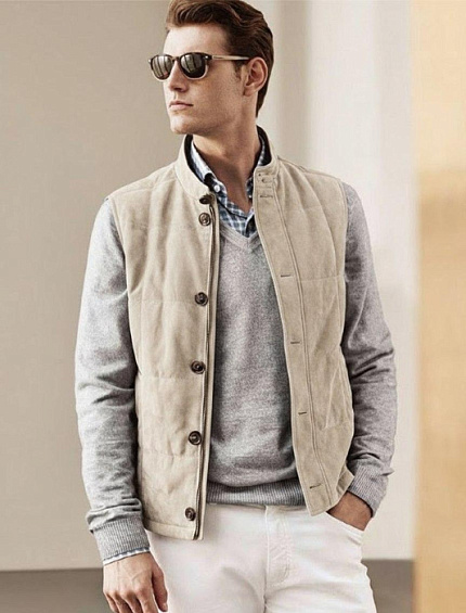 BRUNELLO CUCINELLI Мужской замшевый жилет 