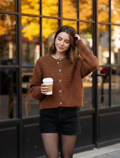 CHRISTIAN DIOR Женский пушистый вязаный кардиган 