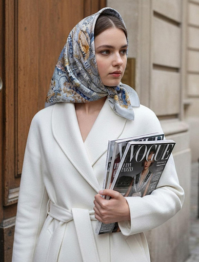 HERMES Женский платок шёлк