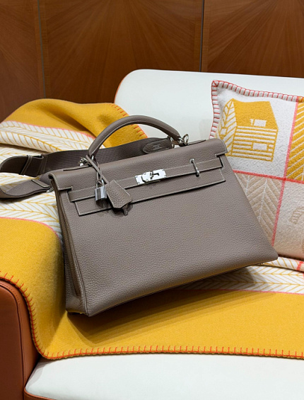 HERMES Женская сумка Kelly Maxi 42 см 18/Etoupe Togo