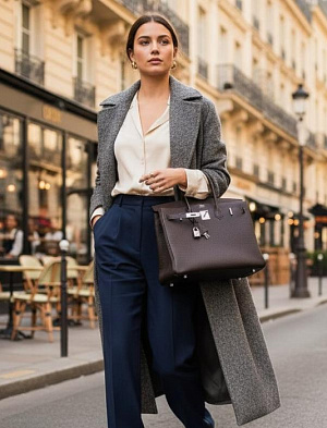 HERMES Женская сумка Birkin 35 см 46/Ebene Togo