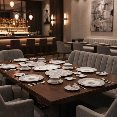 HERMES Набор посуды 43 предмет Mosaïque au 24 "Platine"