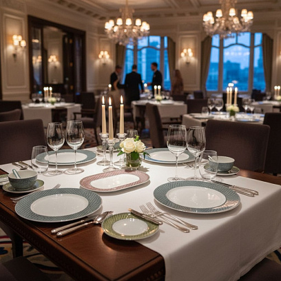 HERMES Набор посуды 41 предмет Tie Set с узорами