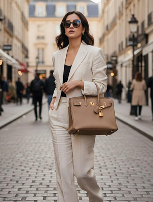 HERMES Женская сумка Birkin 35 см OM/Chai Togo