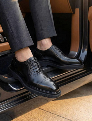 PRADA Мужские туфли-ботинки со вставками крокодила 