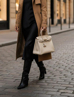 HERMES Женская сумка Birkin 30 см 10/Craie Togo