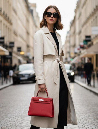 HERMES Женская сумка Kelly 25 см S3/Rouge coeur Epsom