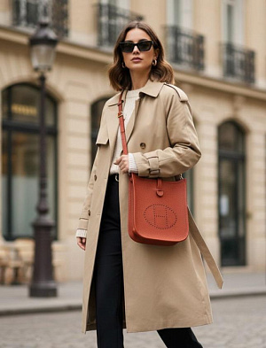 HERMES Женская сумка Evelyne 16 см 36/Brique Clemence