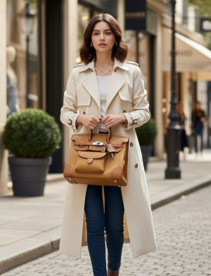 HERMES Женская сумка Birkin Cargo 25 см 2S Swift