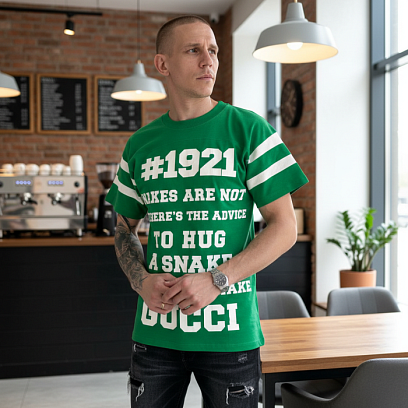 GUCCI Мужская футболка зеленая