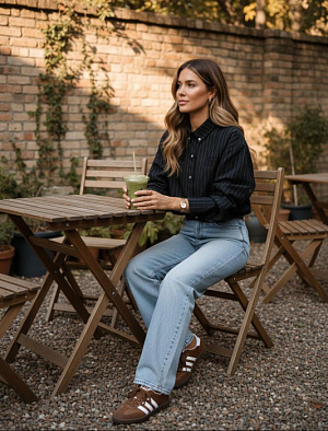 MIU MIU Женская рубашка в тонкую полоску