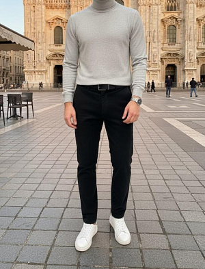 BRUNELLO CUCINELLI Мужские вельветовые брюки в черном цвете