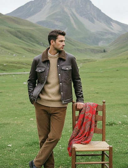 STEFANO RICCI Мужская дублёнка из овчины