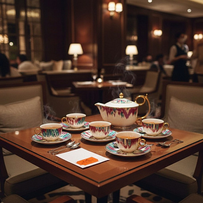 HERMES Чайный сервиз на 6 персон Voyage en Ikat